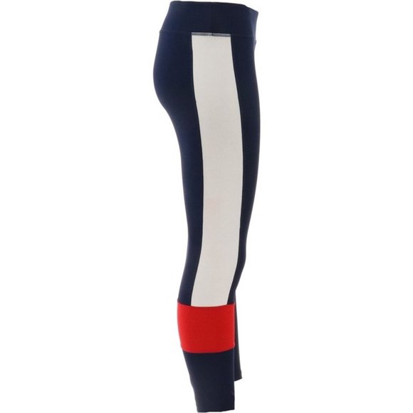 NWT FILA PERFORMANCE BASIA 7/8 COLORBLOCK LEGGINGS PEACOAT WHITE/CHINESE RED XS - Picture 4 of 7